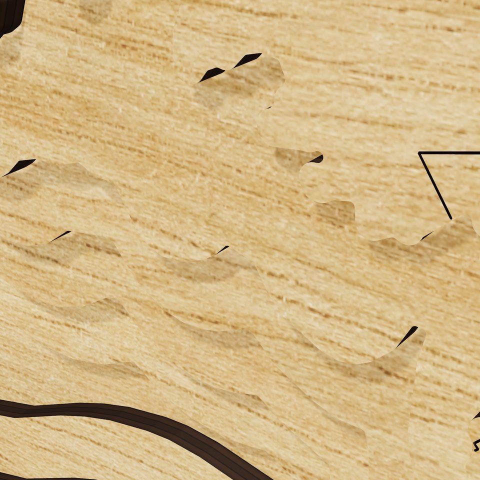 Lake St. Clair 3D wood map, detail view