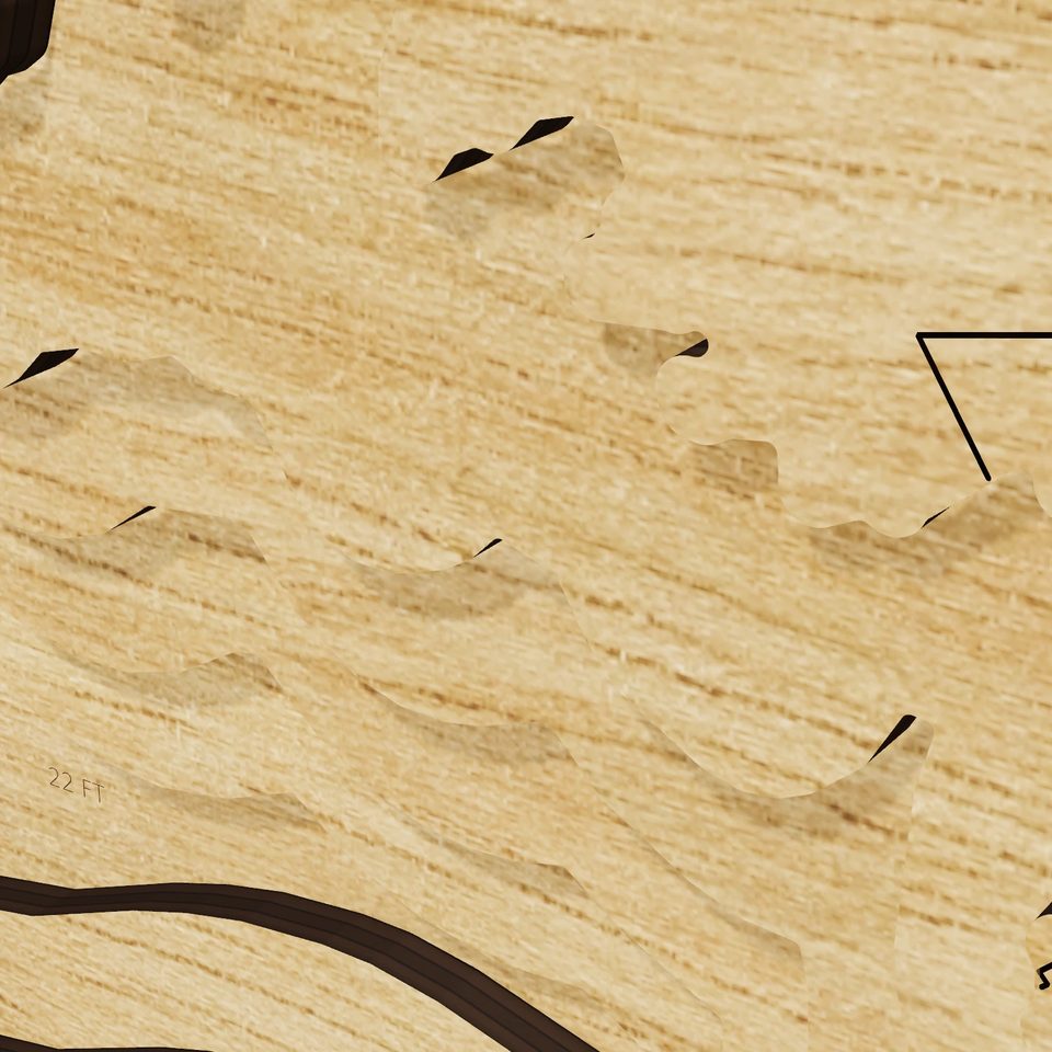 Lake St. Clair 3D wood map, detail view