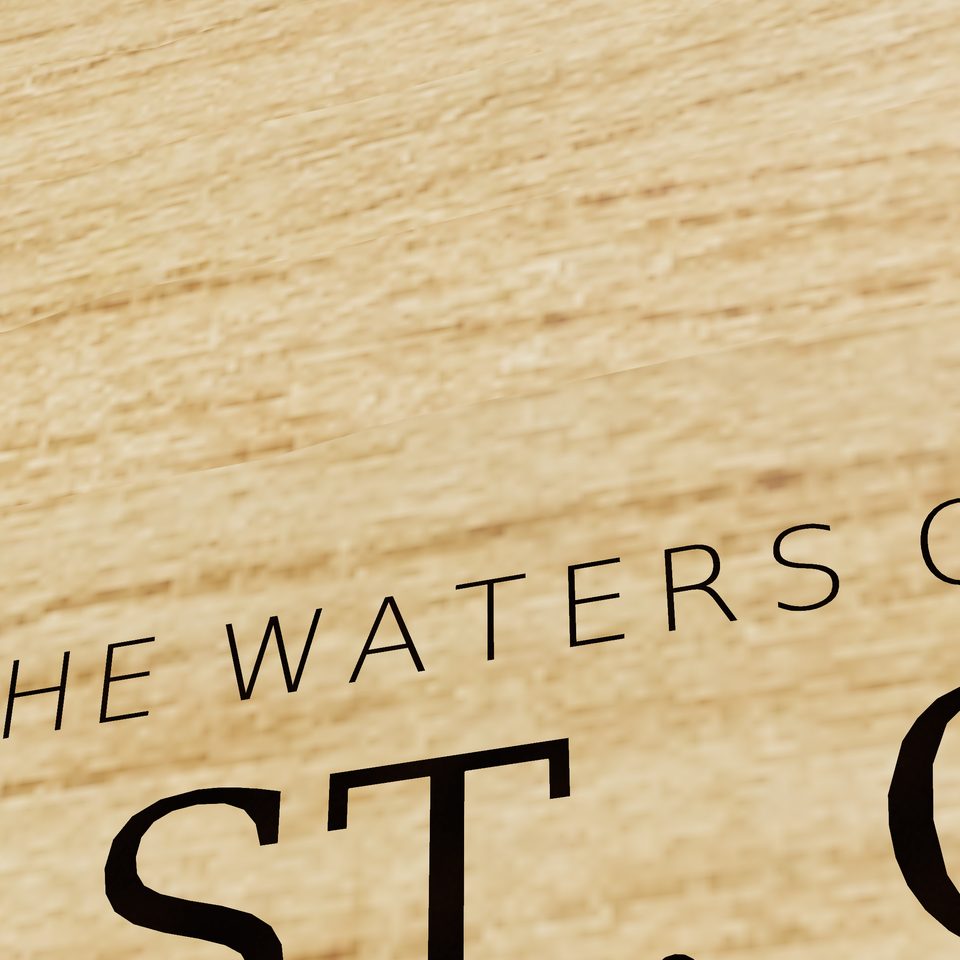 Lake St. Clair 3D wood map, title view