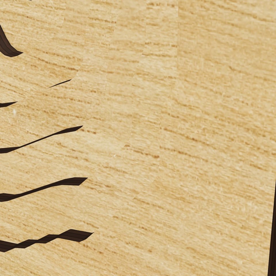Lake Surprise 3D wood map, detail view