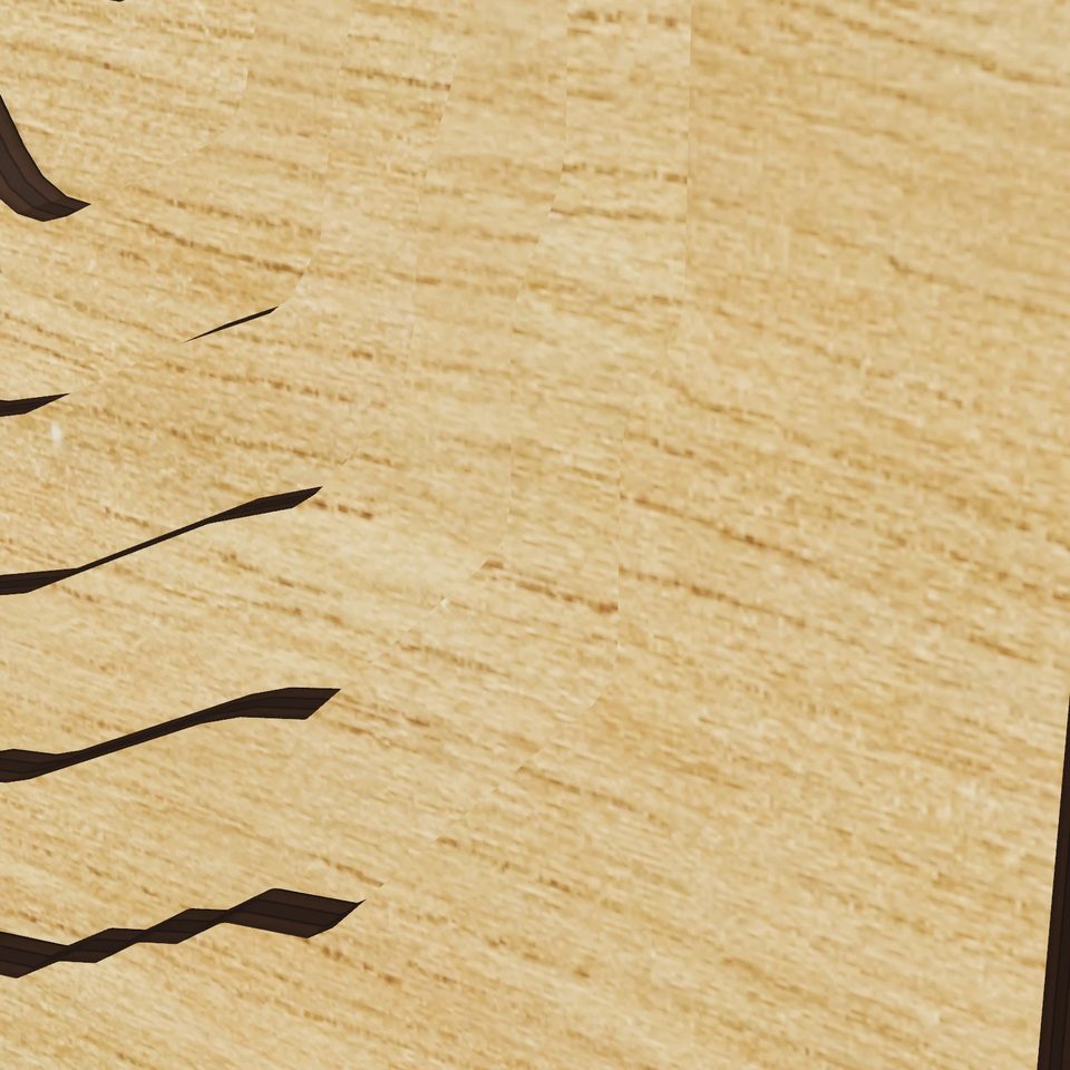 Lake Surprise 3D wood map, detail view