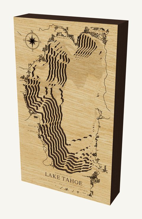 Lake Tahoe wood map