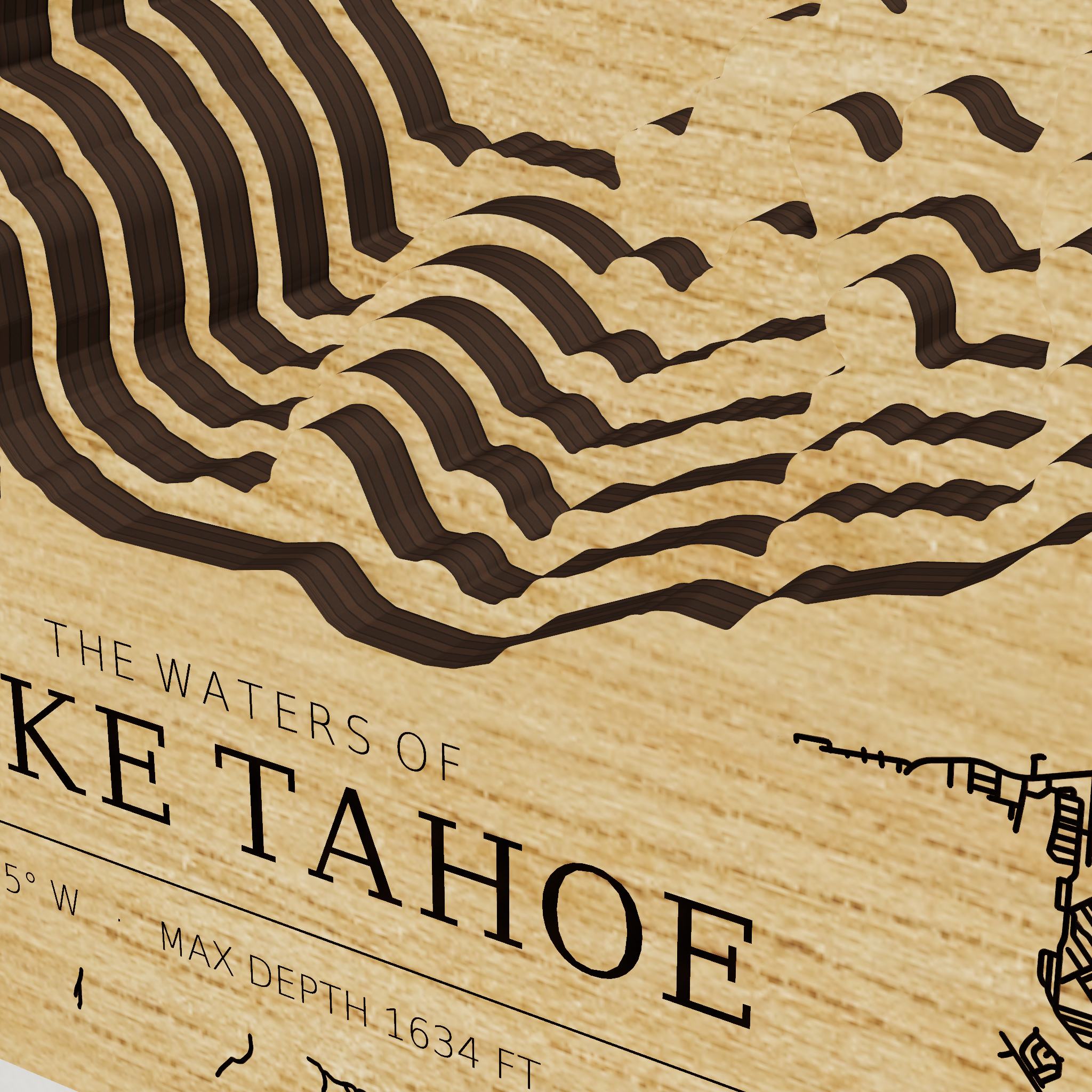 Lake Tahoe map, detail view