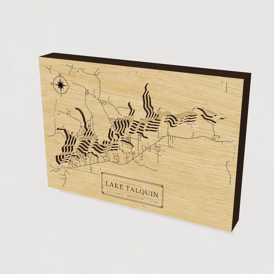 Lake Talquin 3D wood map, hero view