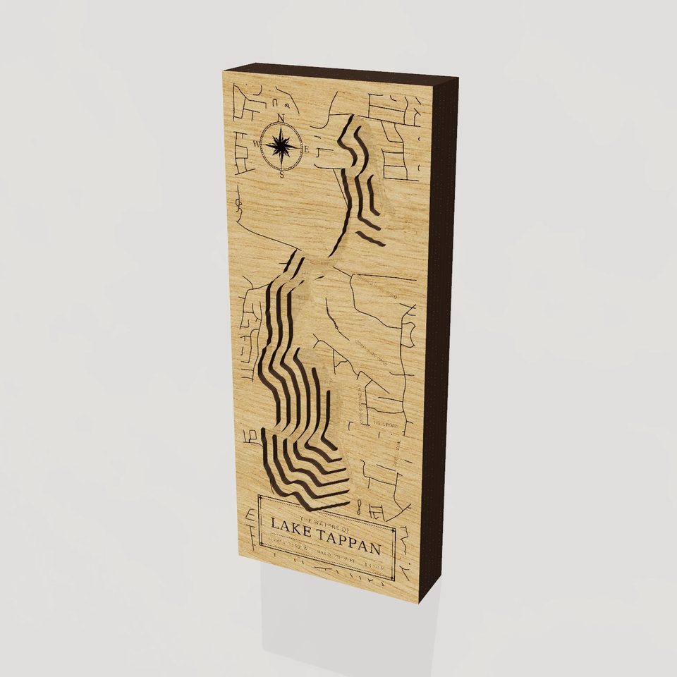 Lake Tappan 3D wood map, hero view