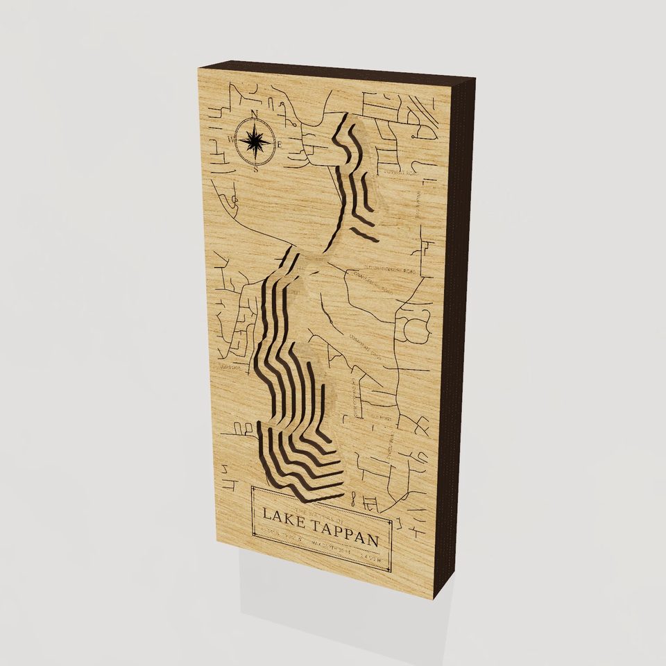 Lake Tappan 3D wood map, hero view