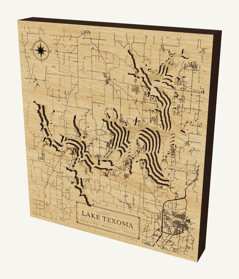 Lake Texoma wood map