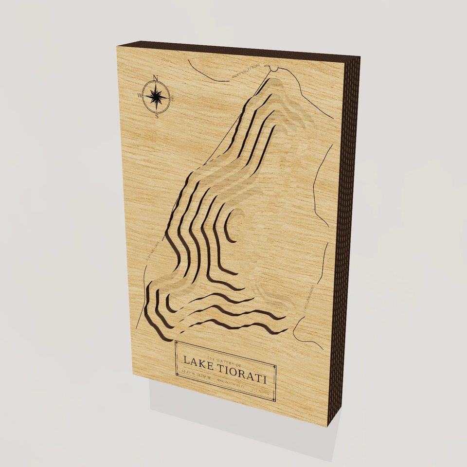 Lake Tiorati 3D wood map, hero view