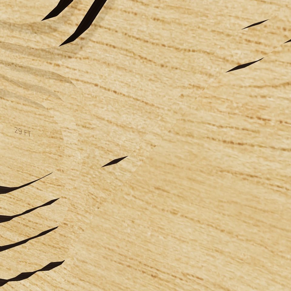 Lake Tranquility 3D wood map, detail view
