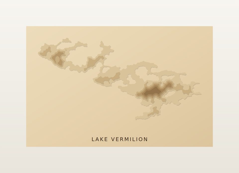 Lake Vermilion 3D wood map, preview view