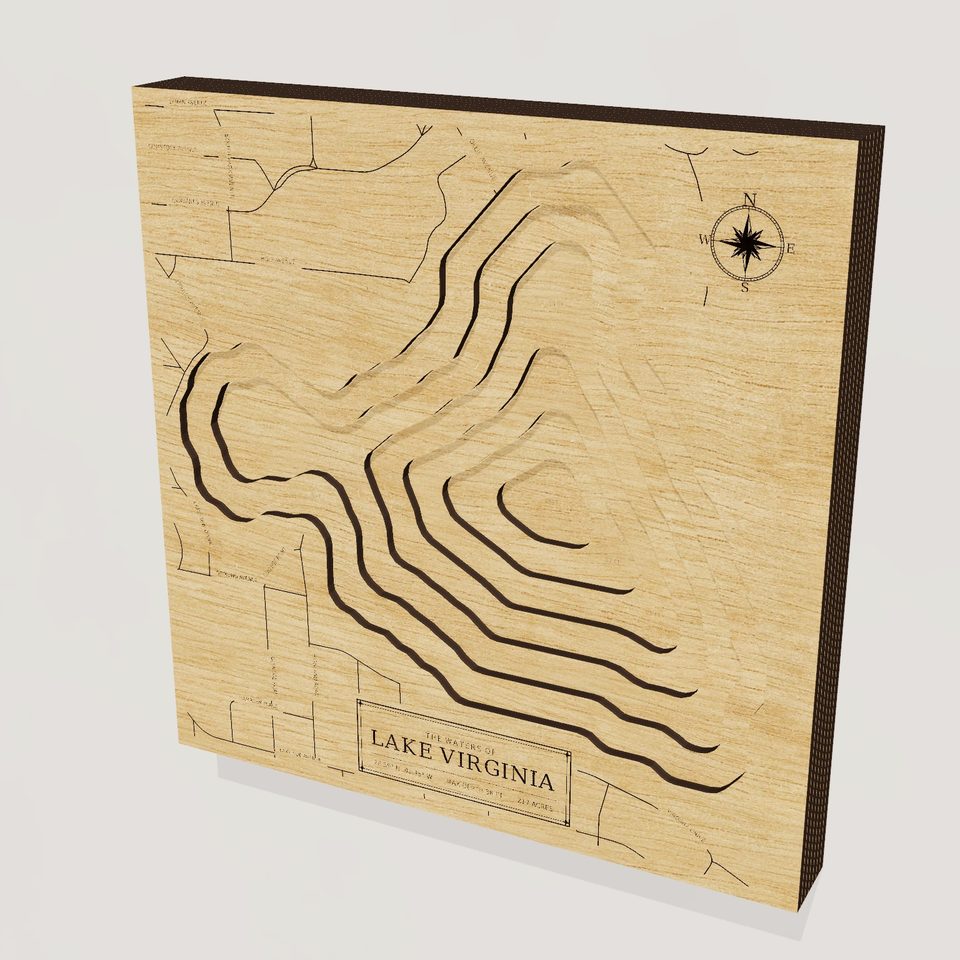 Lake Virginia 3D wood map, hero view