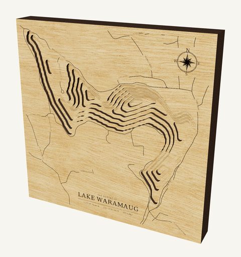 Lake Waramaug wood map