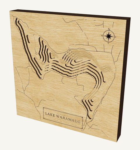 Lake Waramaug wood map