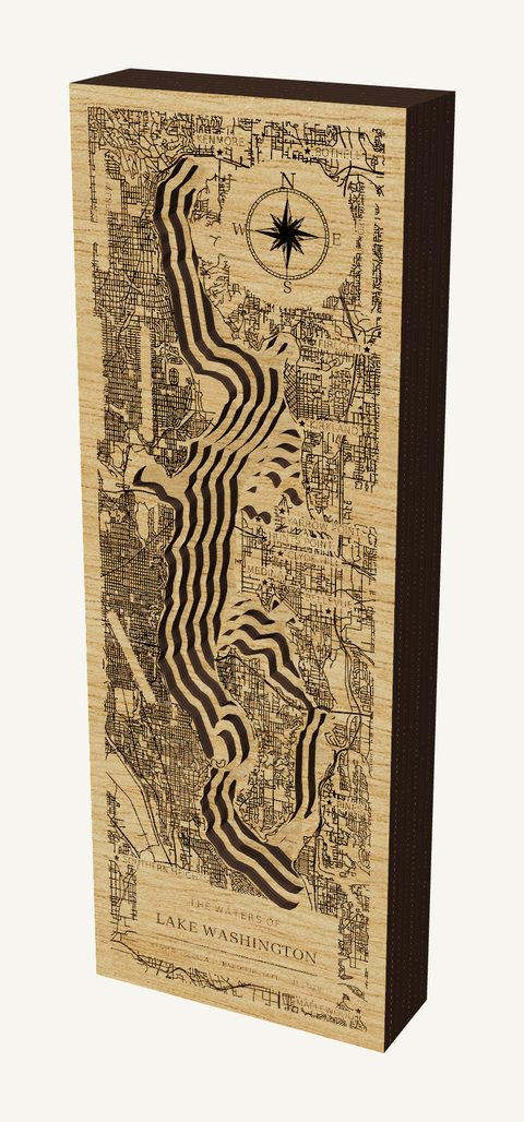 Lake Washington wood map