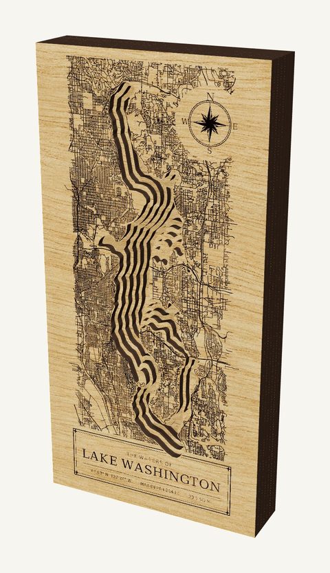 Lake Washington wood map