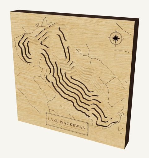 Lake Waukewan wood map