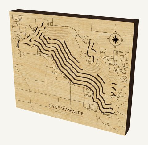 Lake Wawasee wood map