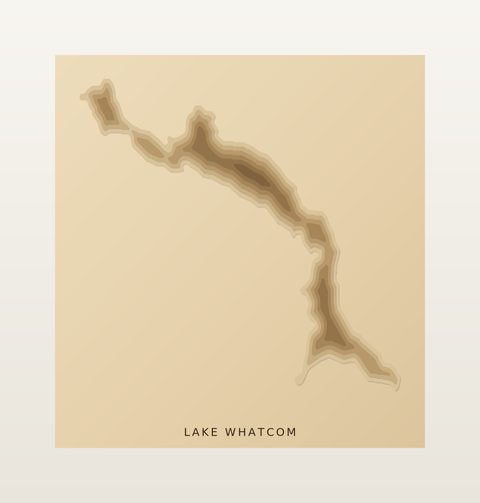 Lake Whatcom wood map