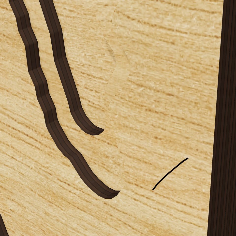 Lake Wicwas 3D wood map, detail view