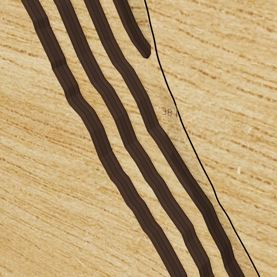 Lake Willoughby 3D wood map, detail view