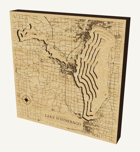 Lake Winnebago wood map