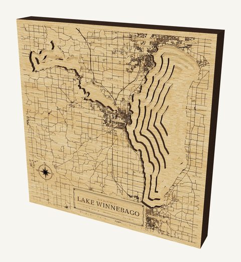 Lake Winnebago wood map