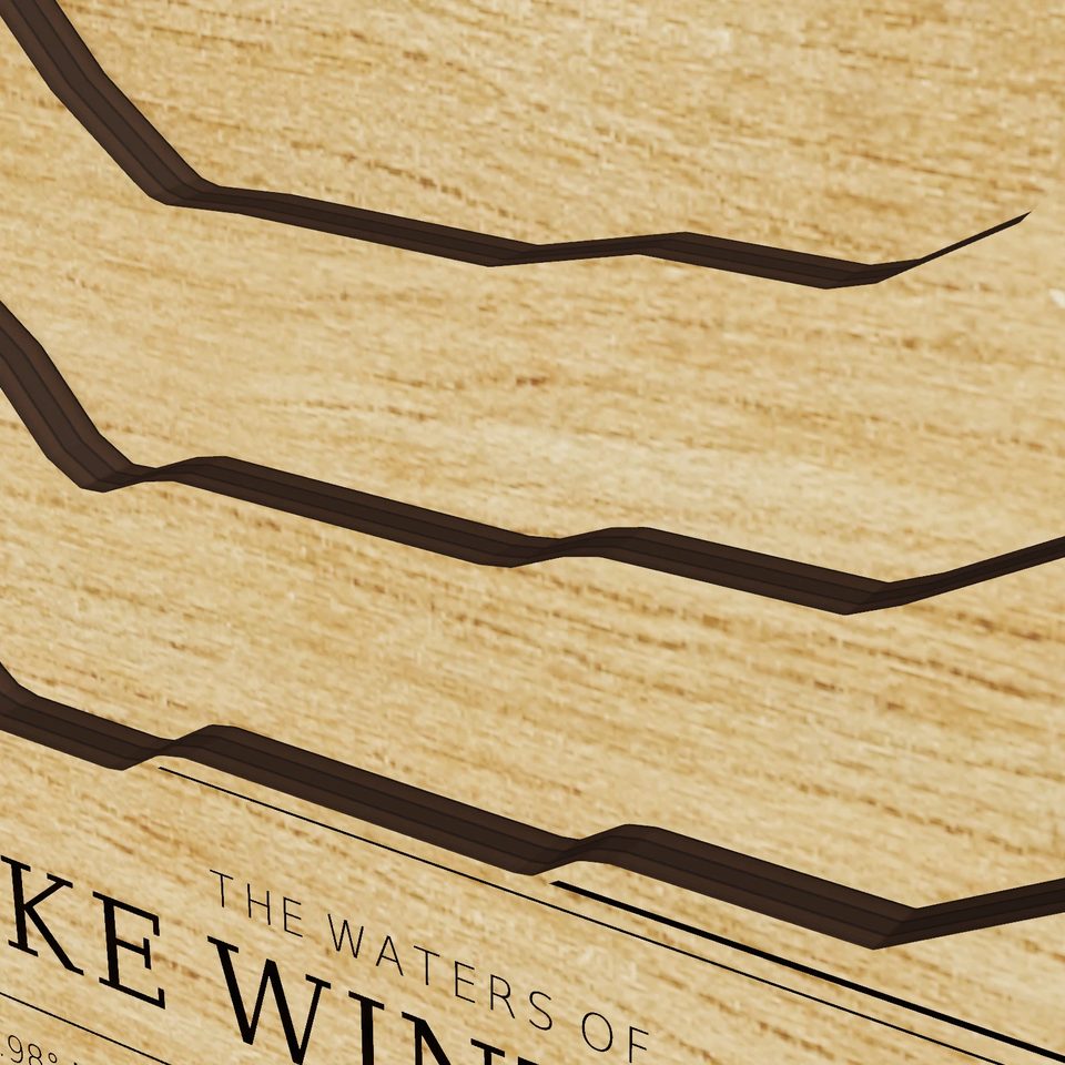 Lake Winterset 3D wood map, detail view