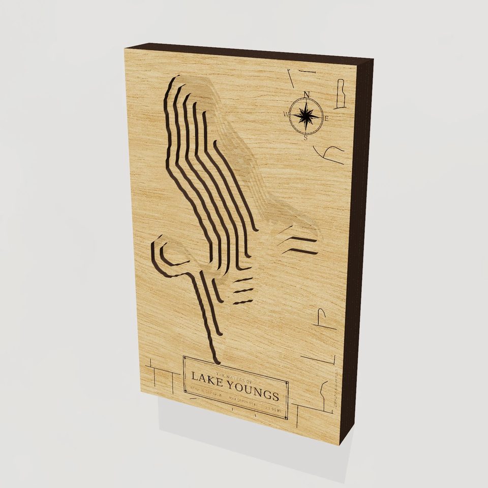 Lake Youngs 3D wood map, hero view