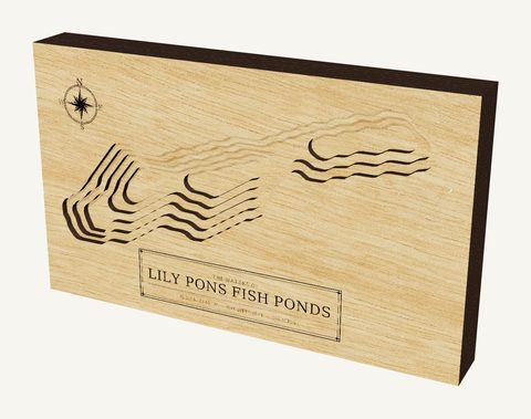 Lily Pons Fish Ponds wood map