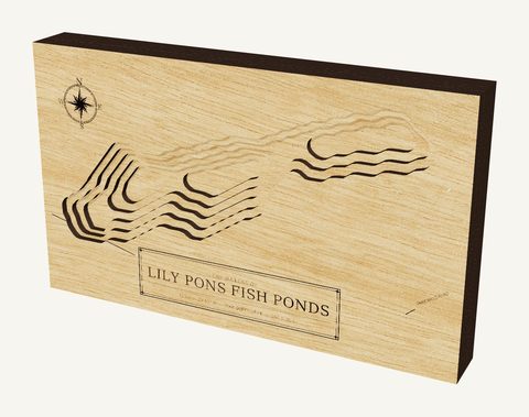 Lily Pons Fish Ponds wood map