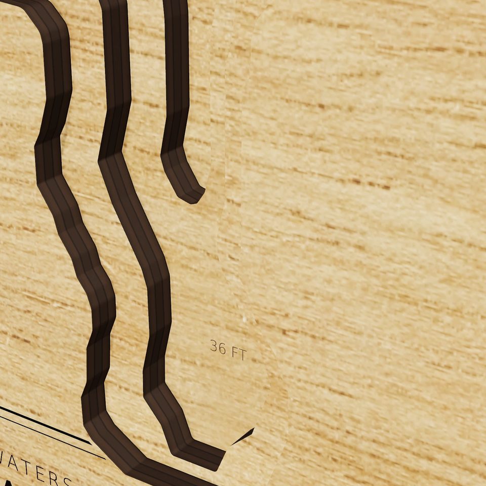 Little Grass Valley Reservoir 3D wood map, detail view