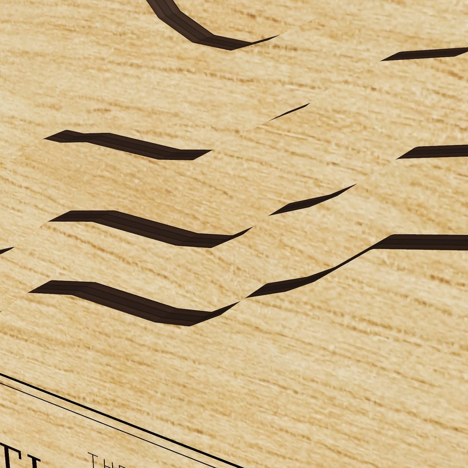 Little Long Pond 3D wood map, detail view