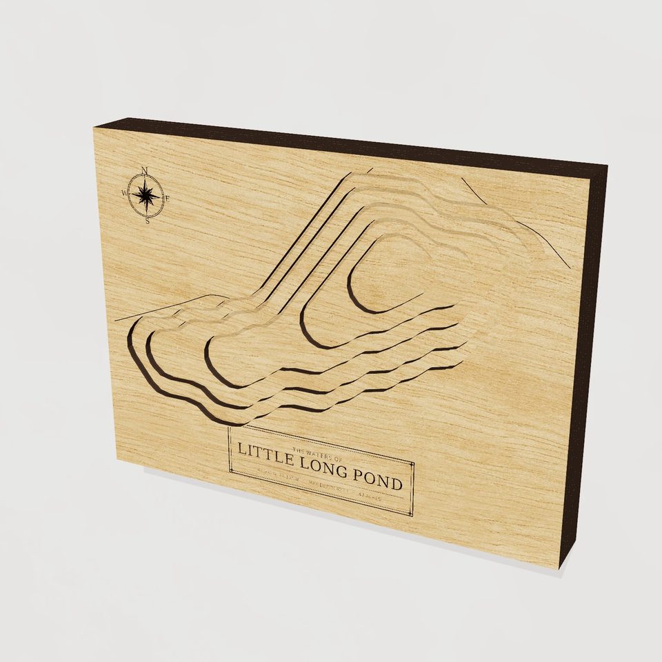 Little Long Pond 3D wood map, hero view