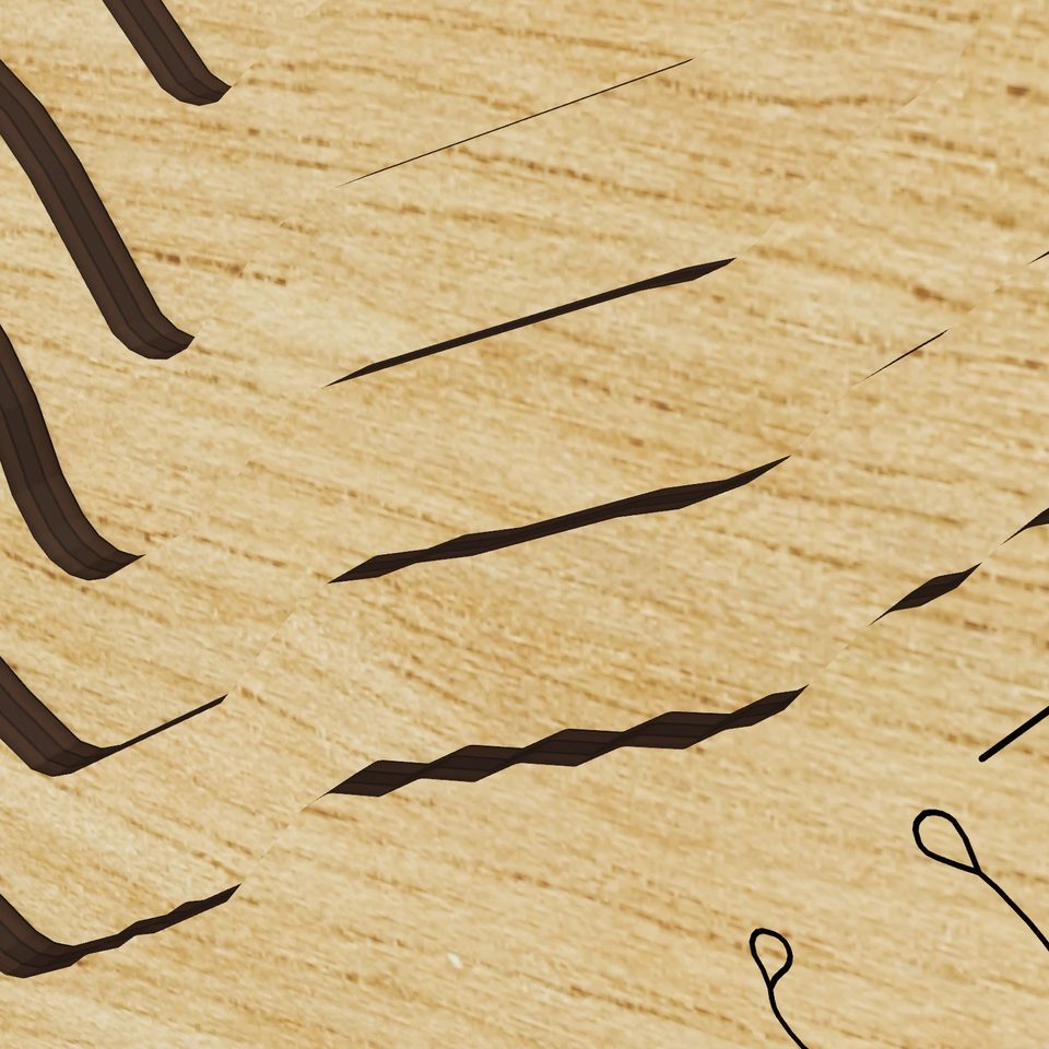 Little Muskego Lake 3D wood map, detail view