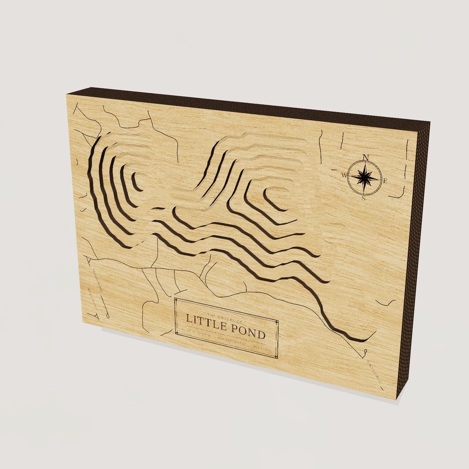 Little Pond 3D wood map, hero view