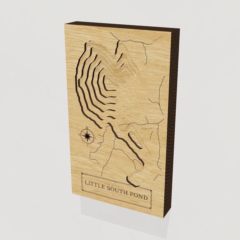 Little South Pond 3D wood map, hero view