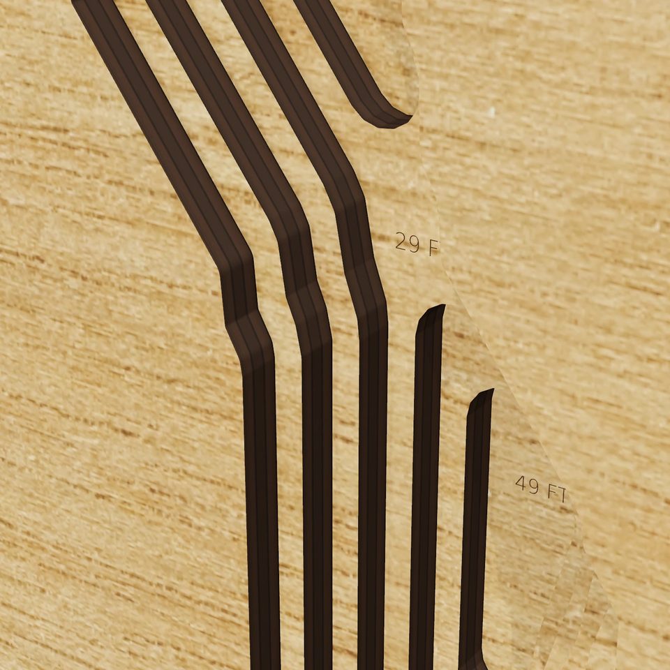 Littleville Lake 3D wood map, detail view