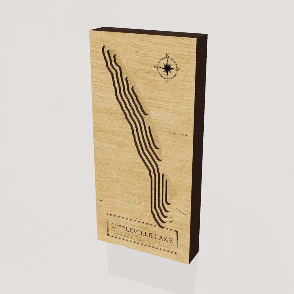 Littleville Lake 3D wood map, hero view