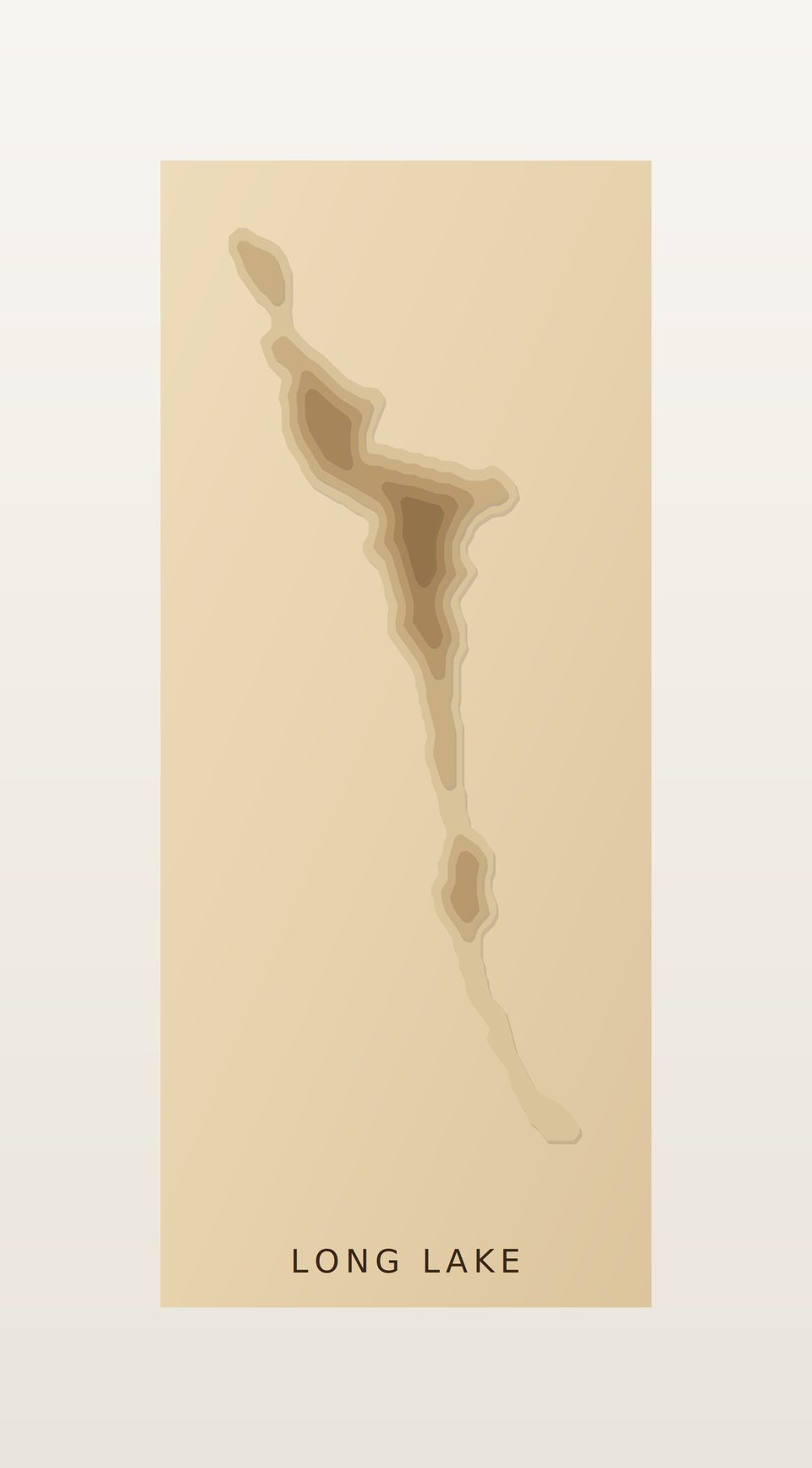 Long Lake 3D wood map, preview view