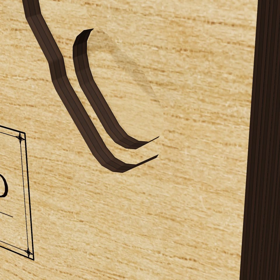 Long Meadow Pond 3D wood map, detail view