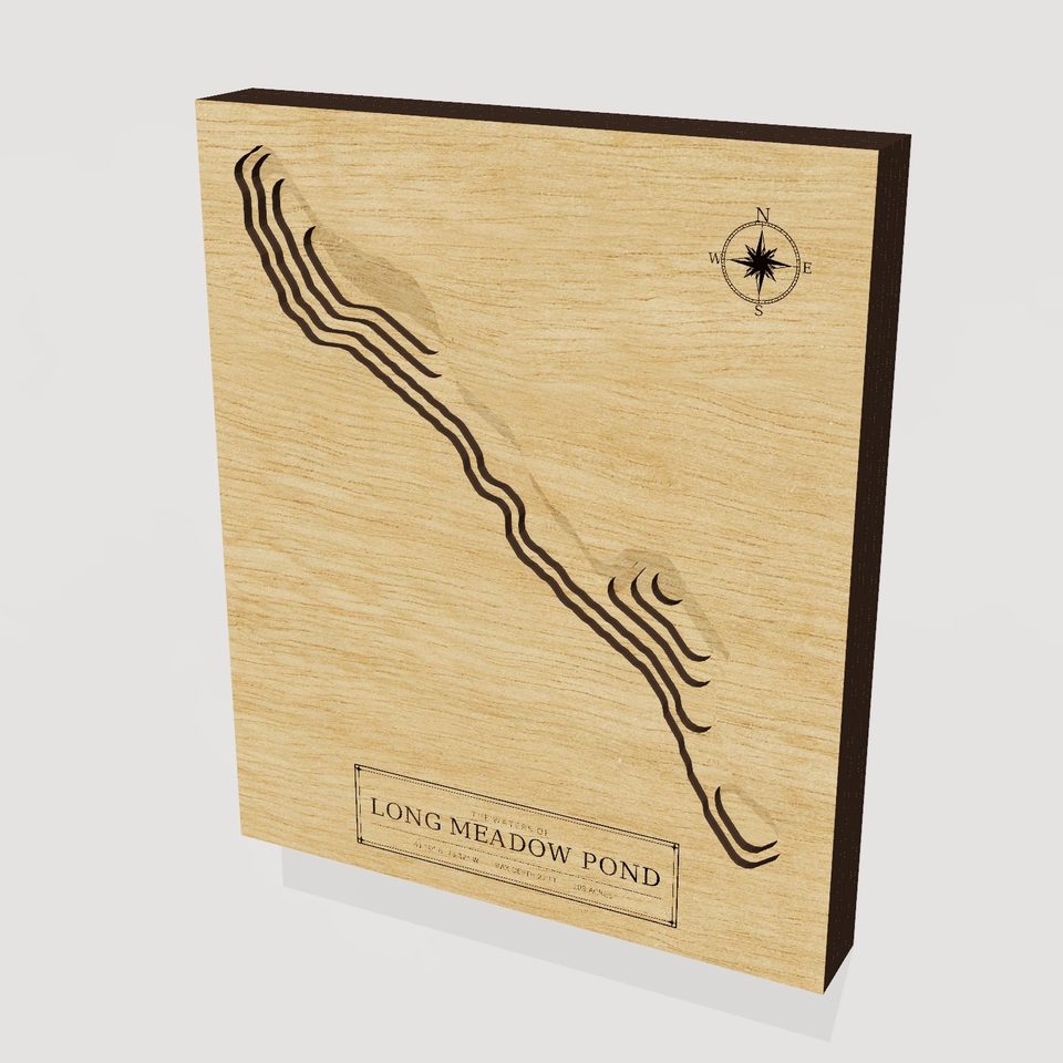 Long Meadow Pond 3D wood map, hero view