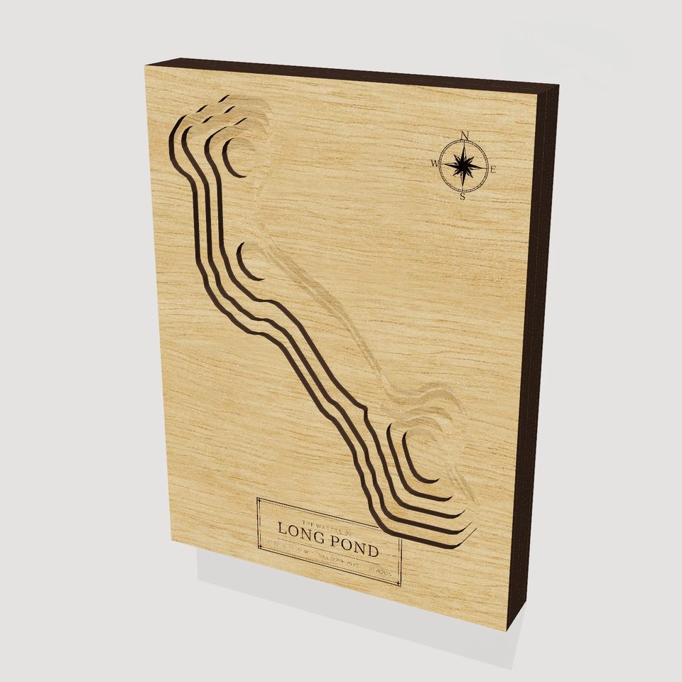 Long Pond 3D wood map, hero view