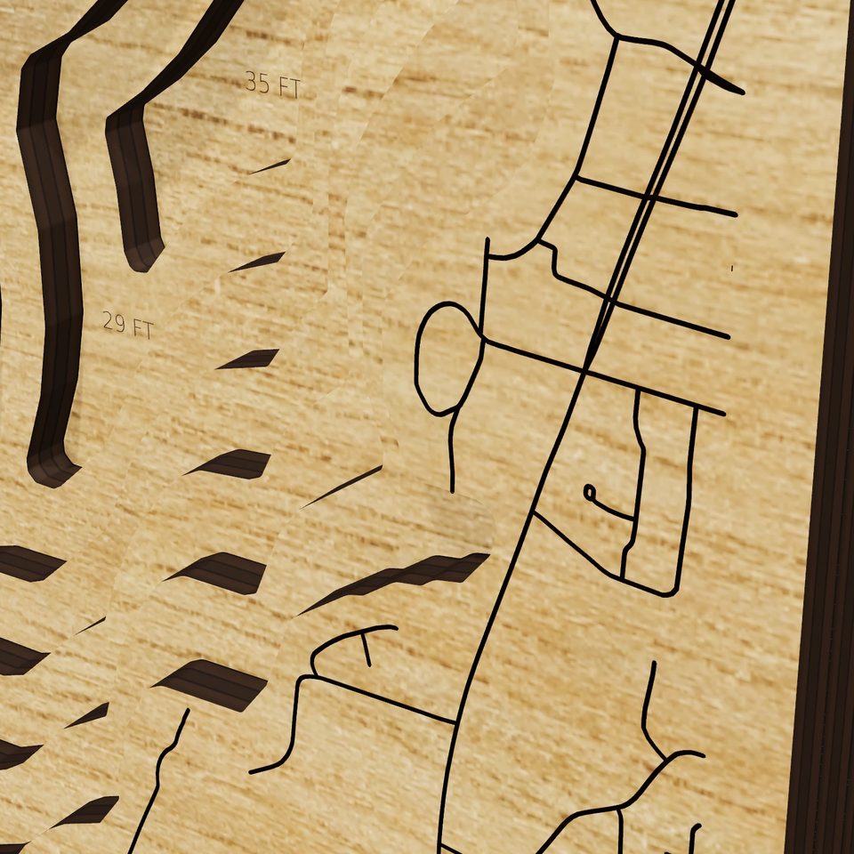 Lower Mud Lake 3D wood map, detail view