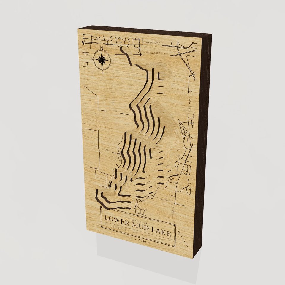 Lower Mud Lake 3D wood map, hero view