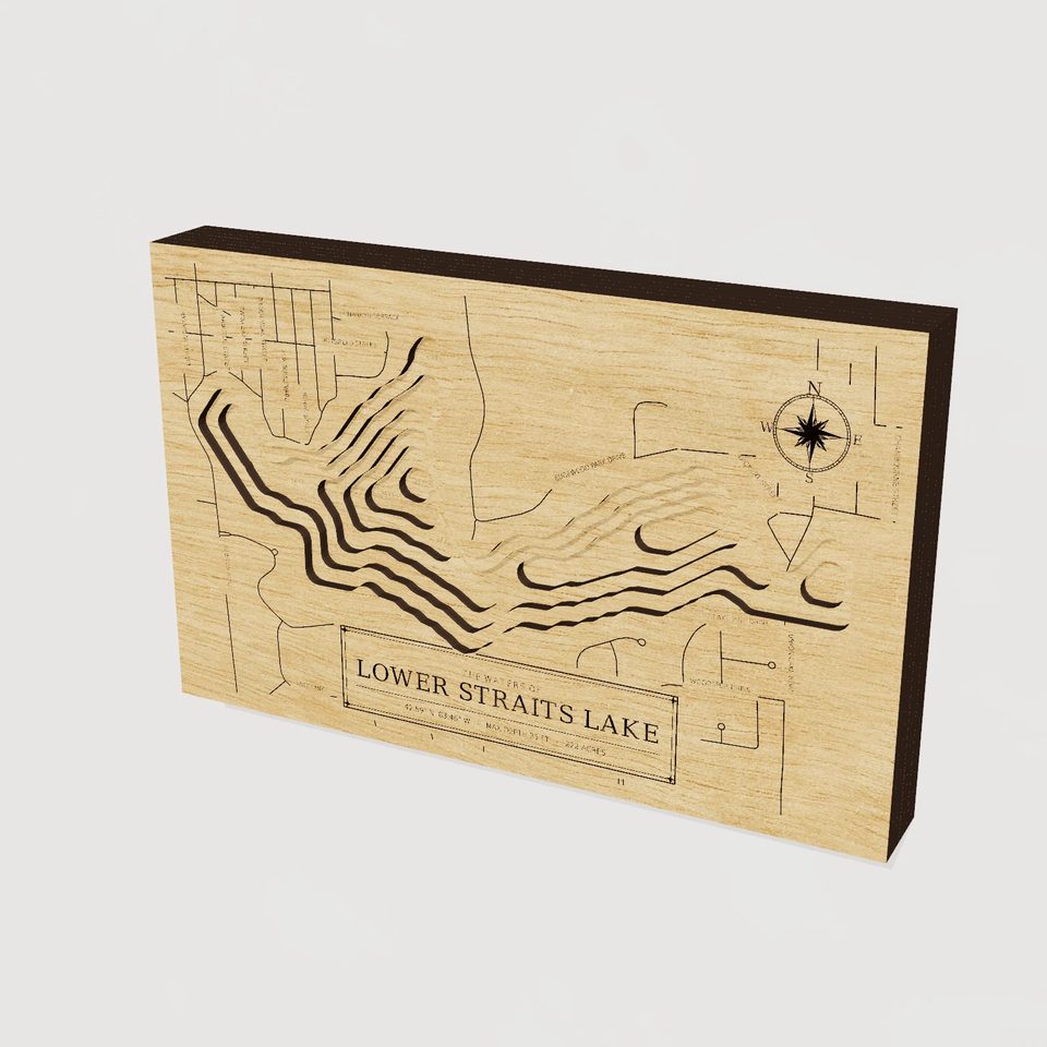 Lower Straits Lake 3D wood map, hero view