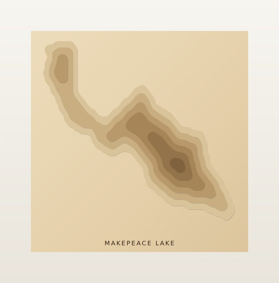 Makepeace Lake 3D wood map, preview view