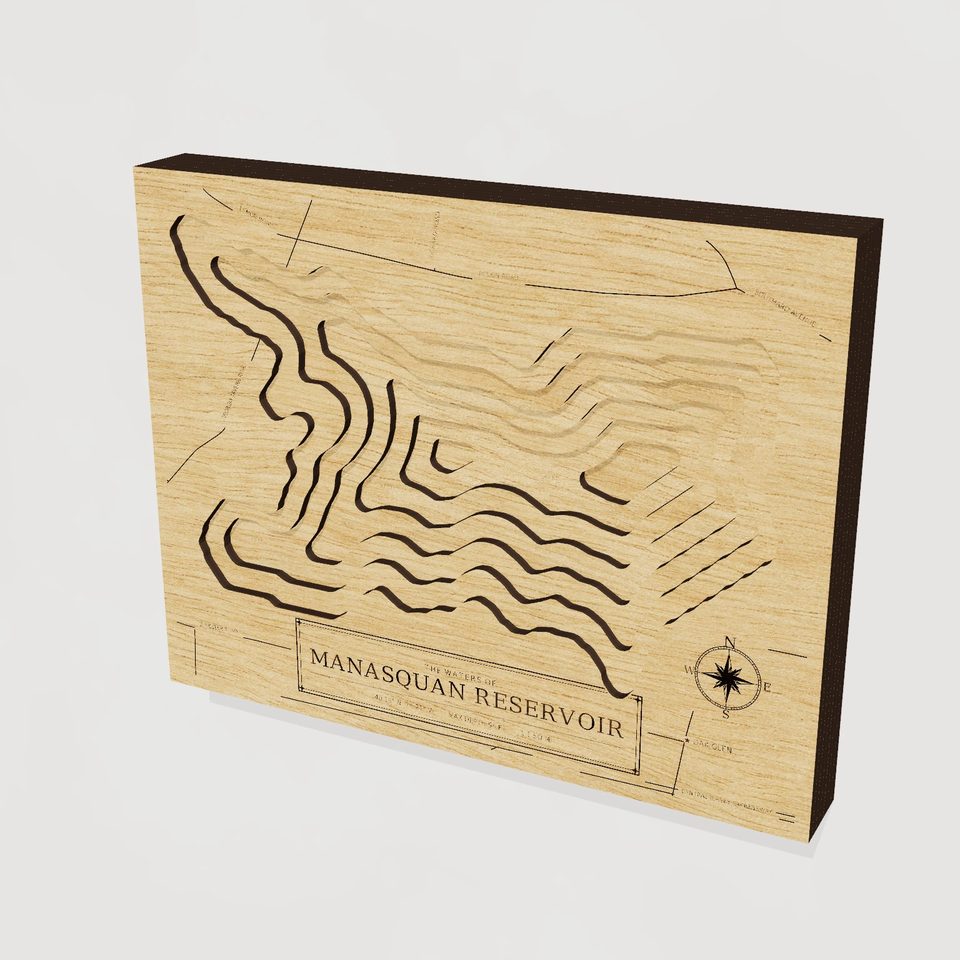 Manasquan Reservoir 3D wood map, hero view