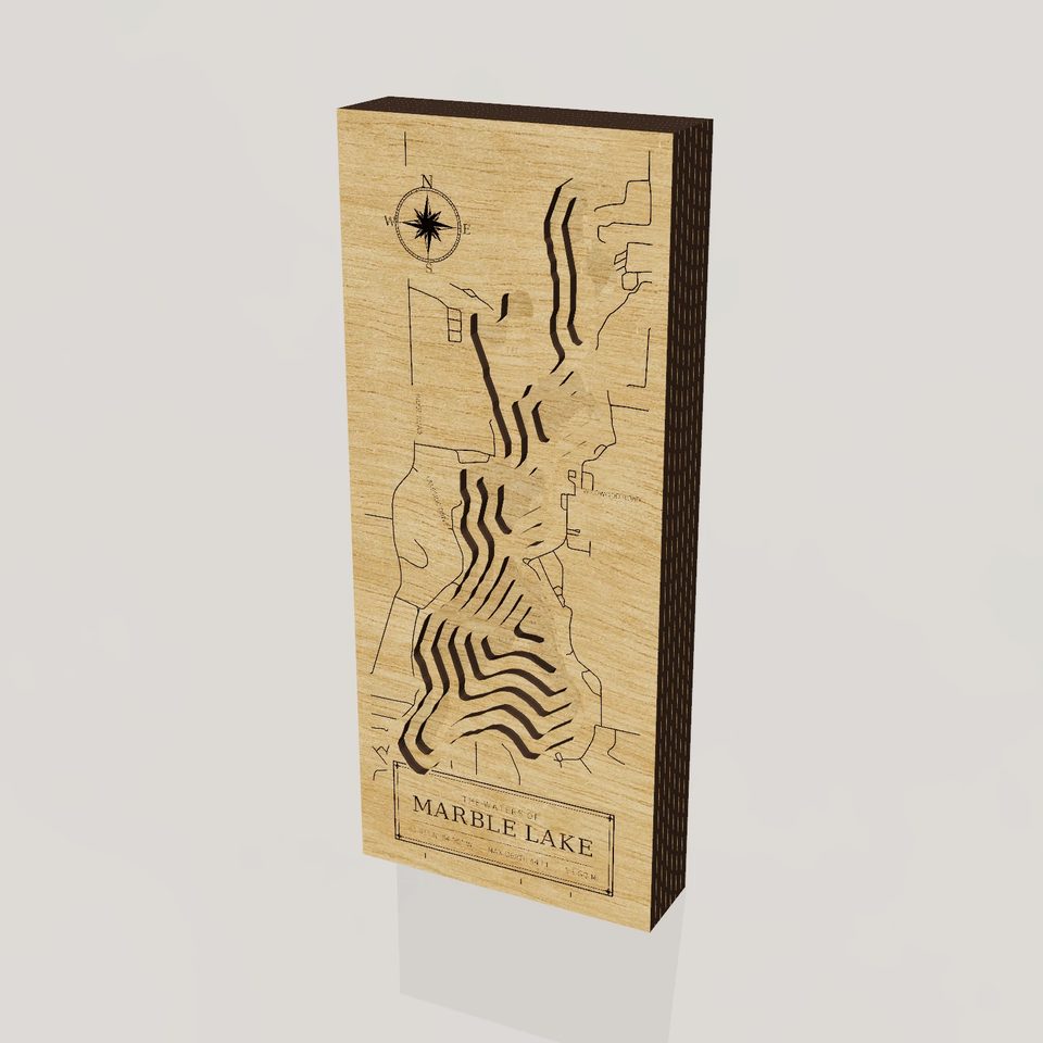 Marble Lake 3D wood map, hero view