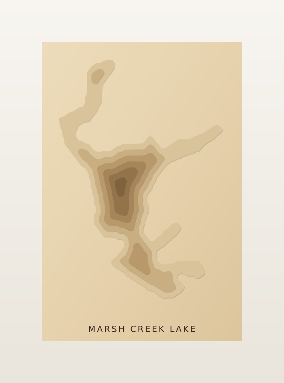 Marsh Creek Lake 3D wood map, preview view