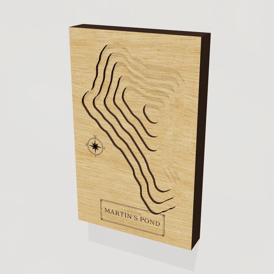 Martin's Pond 3D wood map, hero view